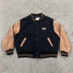 Vintage 80s Excelled Wool Bomber Jacket Dewalt Rodeo Team Embroidered- 2XL